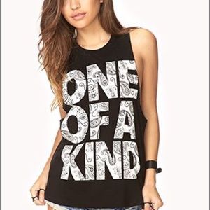 Graphic muscle tank top